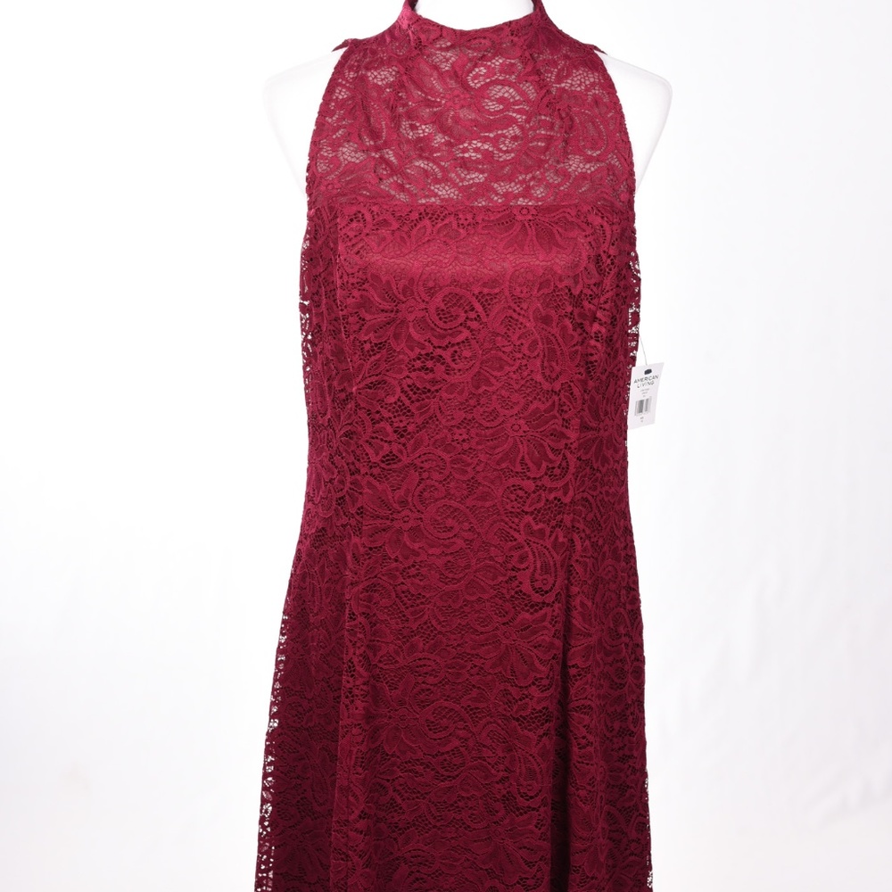 American Living Sleeveless Red Lace Dress 14  NEW